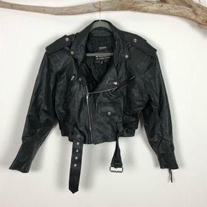 Wilson's Leather Asymmetrical Cropped Motorcycyle